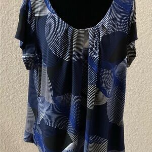 Worthington Elegant Blouse in Blue with Delicate Detailing